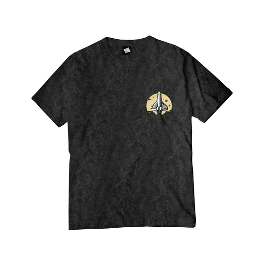AGXLY Lift Off and Stay Gold Tee - Stone Washed Charcoal